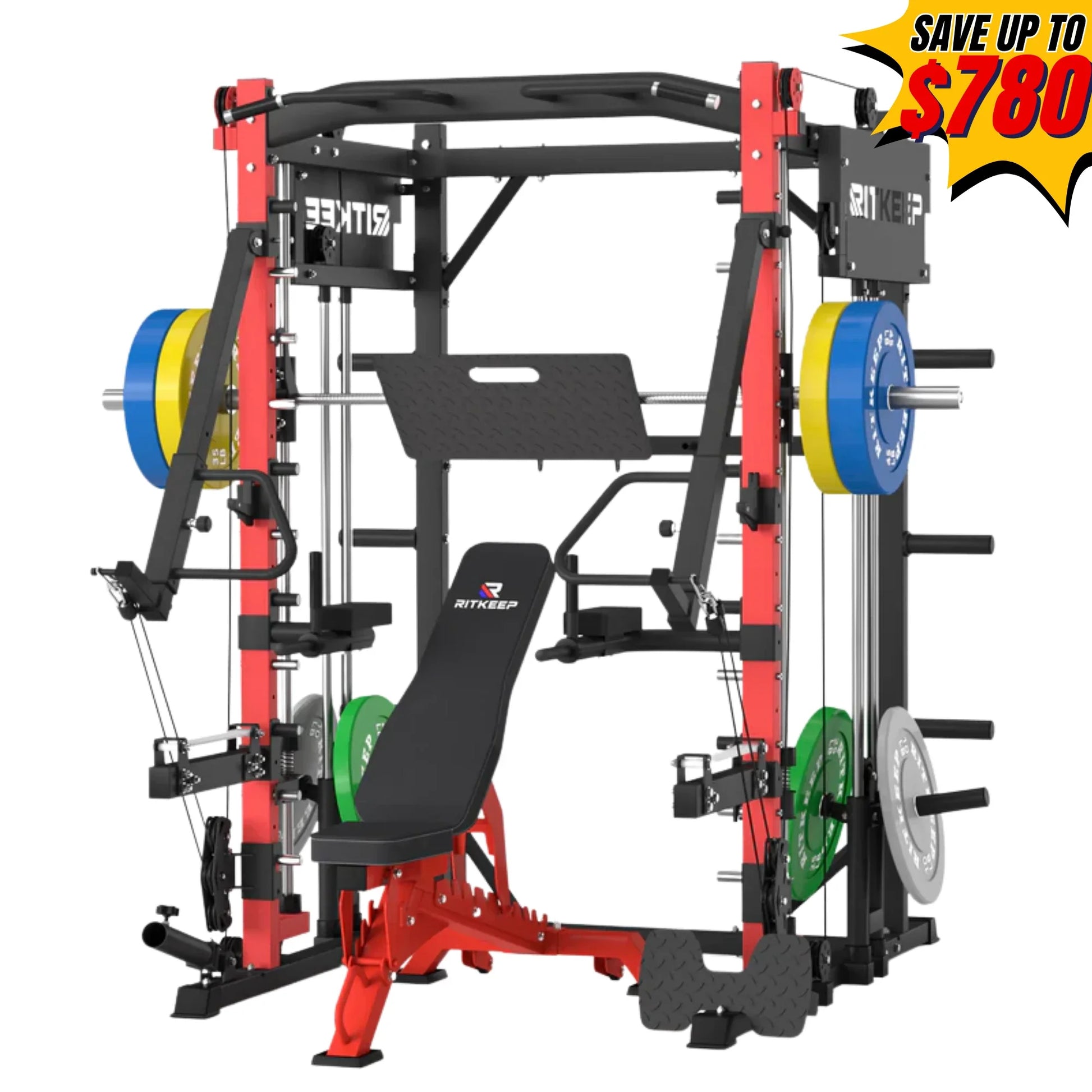 PMAX-4750 Dual Plate Loaded Squat Exercise Machine Gym Equipment Package